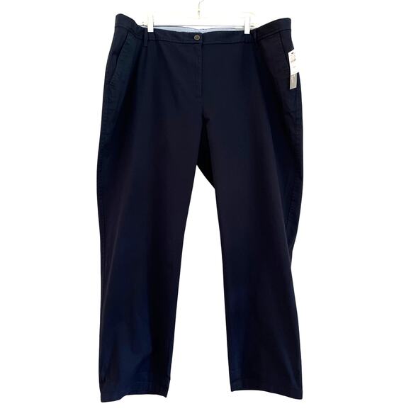 Talbots Relaxed Chino Pants Womens Size 22W Navy Pockets Stretch Career Preppy - Picture 1 of 15